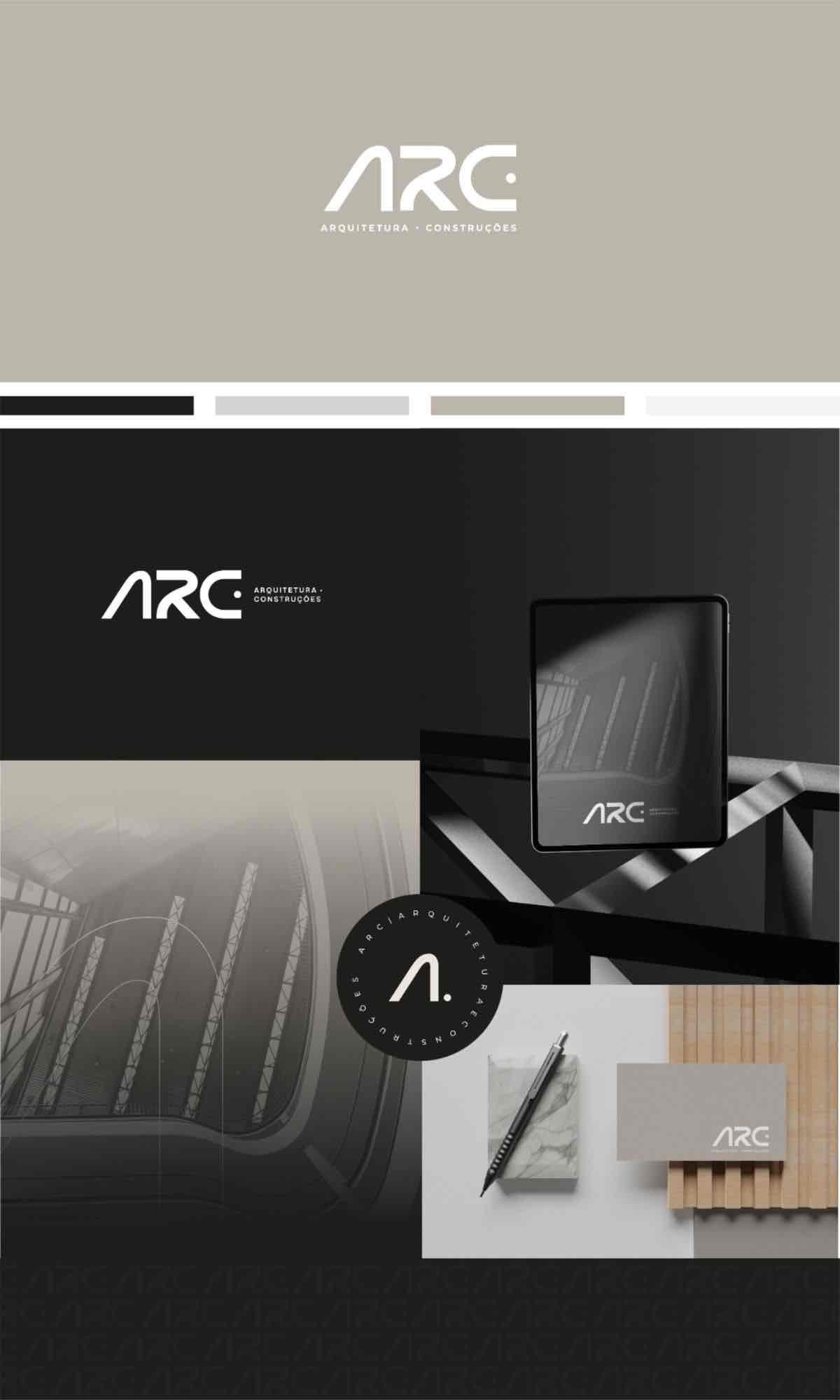ARC Architecture — Un logo d’architecture construit à partir de lignes épurées et de géométrie.