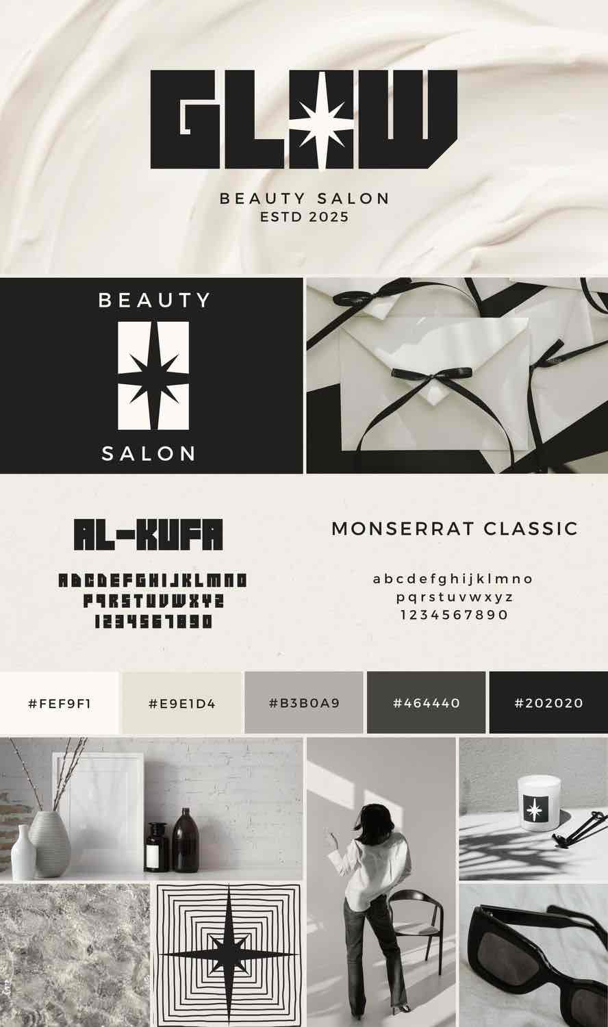 GLAW Beauty Salon — Une identité minimaliste pour salon de beauté, avec une typographie moderne.