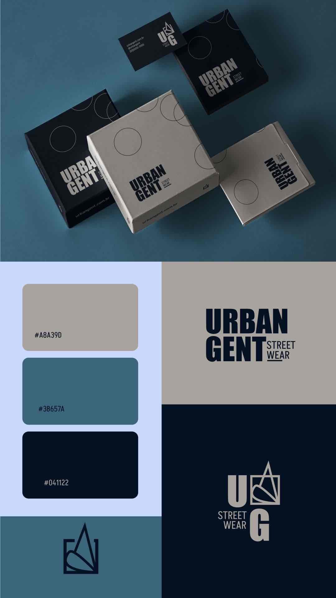 Urban Gent — Une identité streetwear structurée autour d’un logo géométrique.